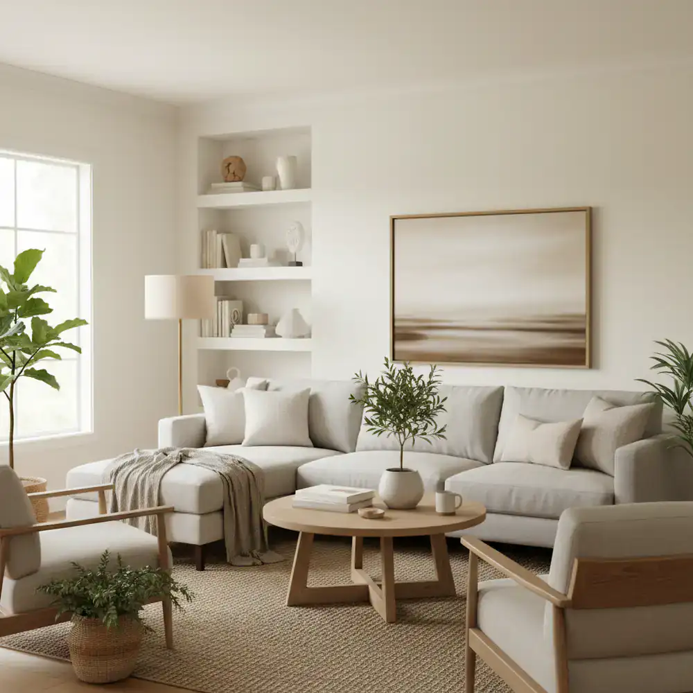 Organized living room space